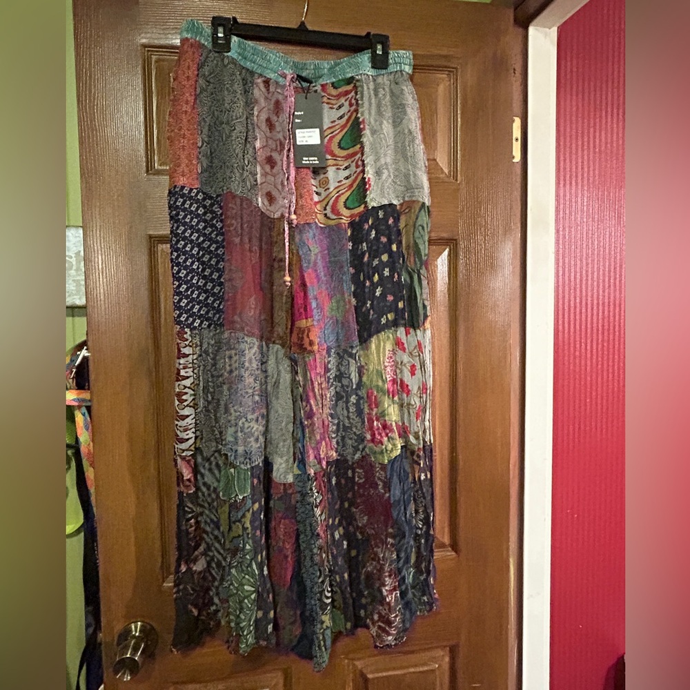 NWT- Young Threads Patchwork pants with Multicolo… - image 2